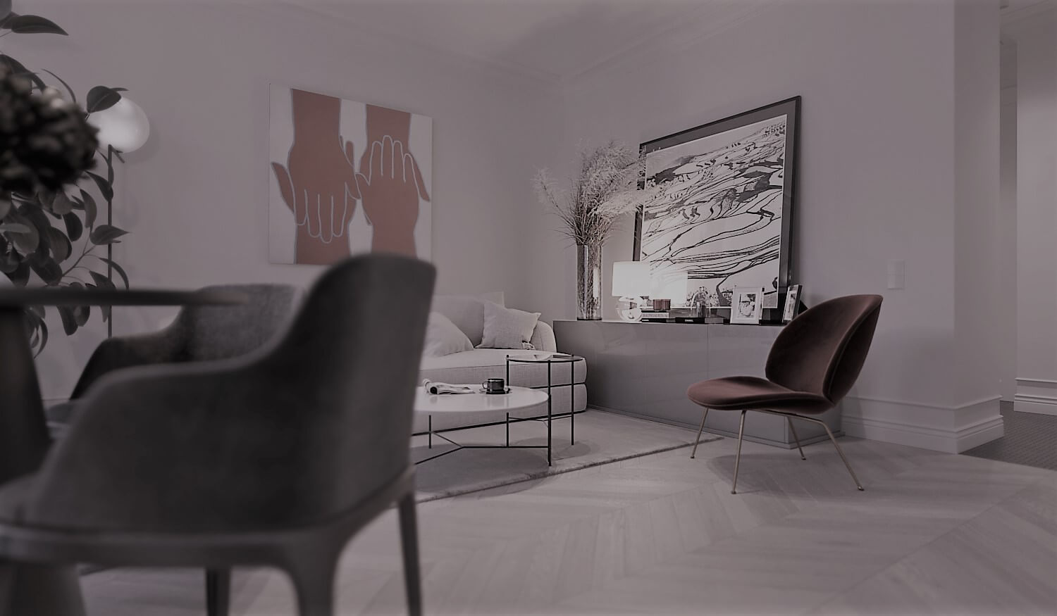 Real estate office - modern living room
